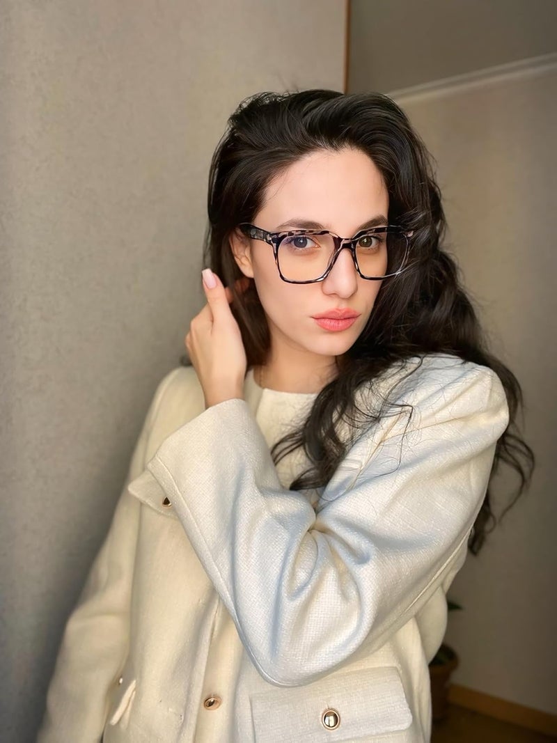 VISOONE Rectangle TR90 Blue Light Blocking Glasses Computer Eyewear with Preppy Look for Women and Men Cougar - Image 4